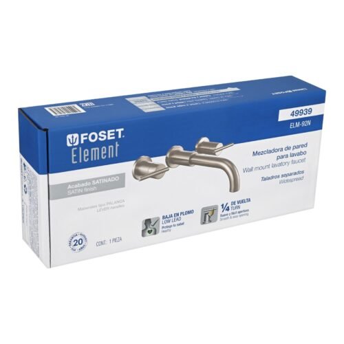 49939 - Mezcladora satín de pared para lavabo, Foset Element
