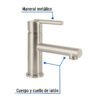 49940 - Monomando corto satín para lavabo, Foset Element