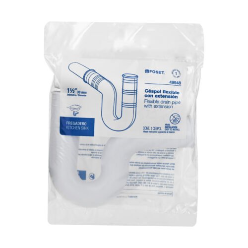 499482 49948 - Céspol flexible 1-1/2" de PVC, con extensión, para fregadero