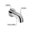 499541 49954 - Salida de tina con desviador, cromo, FOSET ELEMENT