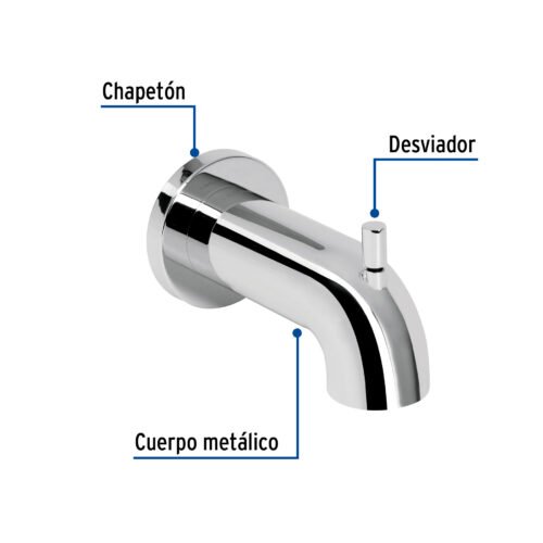 499541 49954 - Salida de tina con desviador, cromo, FOSET ELEMENT