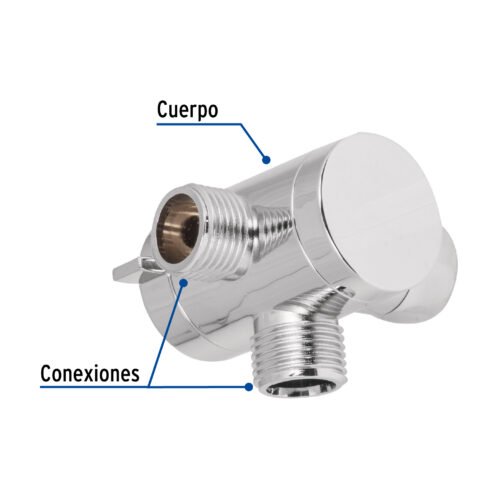 499581 49958 - Desviador de 3 vías para brazo, cromo, Foset Riviera