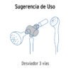 499582 49958 - Desviador de 3 vías para brazo, cromo, Foset Riviera
