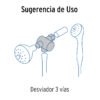 49959 - Desviador de 3 vías para brazo, satín, Foset Riviera