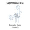 499602 49960 - Desviador de 3 vías para brazo con soporte, cromo, Riviera