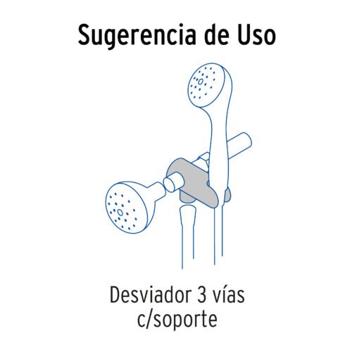 499602 49960 - Desviador de 3 vías para brazo con soporte, cromo, Riviera