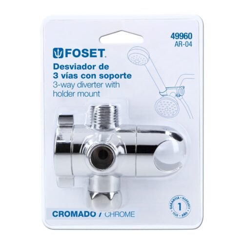 499604 49960 - Desviador de 3 vías para brazo con soporte, cromo, Riviera