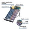 49966 - Calentador solar HeatPipe, 18 tubos, 200L, 5 personas, Foset