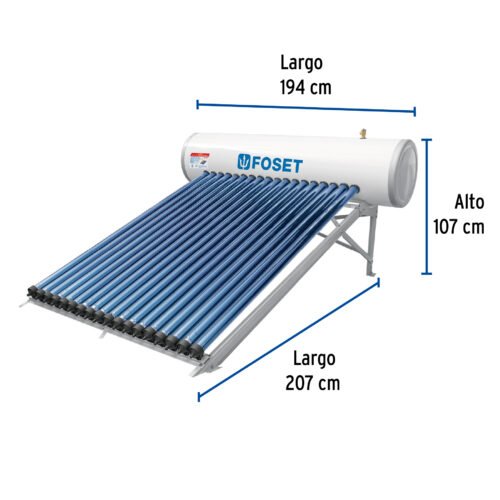 49966 - Calentador solar HeatPipe, 18 tubos, 200L, 5 personas, Foset