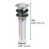 499831 49983 - Contra p/lavabo con rebosadero, tipo moneda, cromo, 1-1/4"