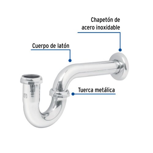 499851 49985 - Céspol 1-1/4", sin contra, latón cromo, para lavabo, Foset