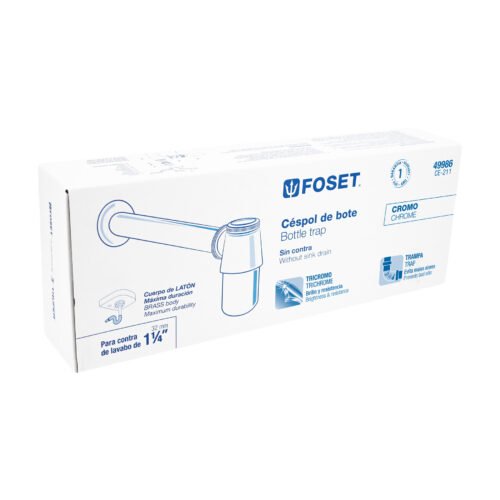 49986 - Céspol de bote 1-1/4", sin contra, latón cromo, para lavabo
