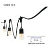 49994 - Serie de 7.3 m con 12 luces incandescentes para exterior