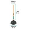 55850 - Bomba destapacaños de 15 cm, KLINTEK
