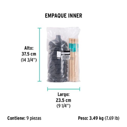 55850 - Bomba destapacaños de 15 cm, KLINTEK