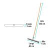 570182 57018 - Jalador con base de lámina de 40 cm, con bastón de madera