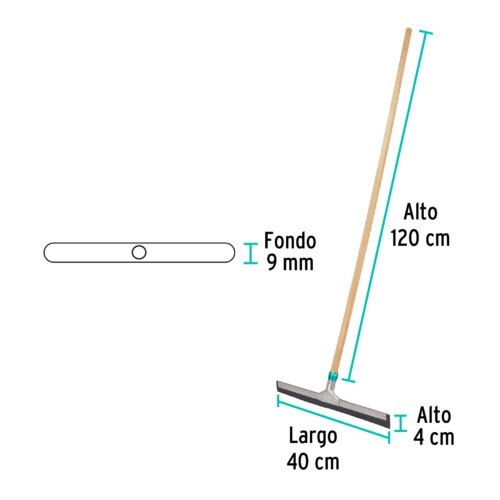 570182 57018 - Jalador con base de lámina de 40 cm, con bastón de madera