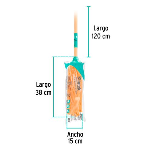57022 - Trapeador de microfibra tipo toalla, bastón 120 cm, KLINTEK