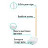 57024 - Recogedor plástico con bastón de madera, KLINTEK