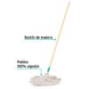 57056 - Trapeador tipo mechudo, 350 g con bastón de 120 cm, KLINTEK