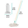 57056 - Trapeador tipo mechudo, 350 g con bastón de 120 cm, KLINTEK
