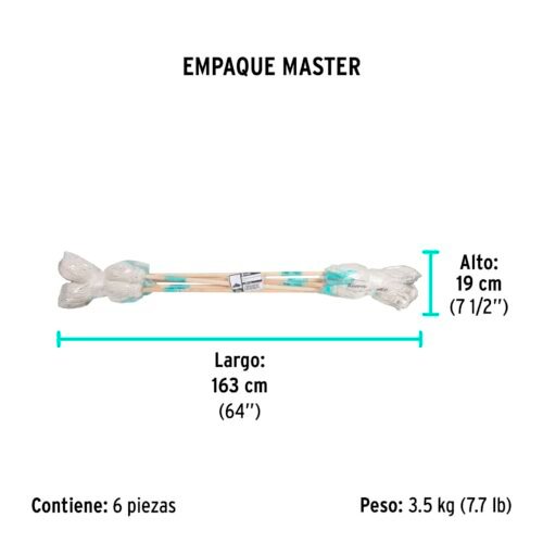 57056 - Trapeador tipo mechudo, 350 g con bastón de 120 cm, KLINTEK