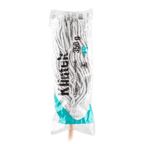 57056 - Trapeador tipo mechudo, 350 g con bastón de 120 cm, KLINTEK