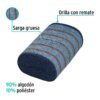 570581 57058 - Rollo de 25 m de jerga sarga gruesa azul, KLINTEK