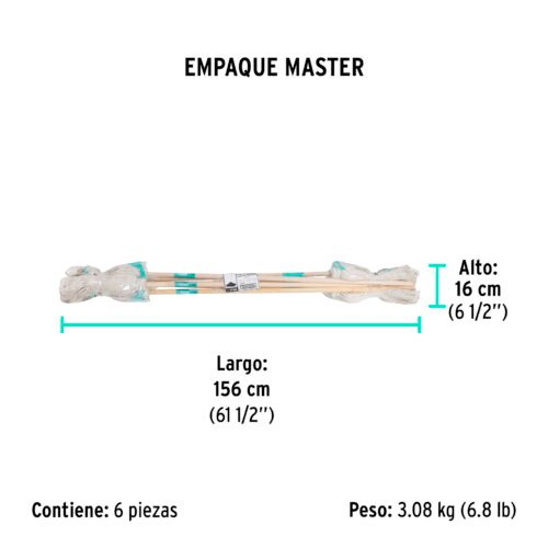 57060 - Trapeador tipo mechudo, 250 g con bastón de 120 cm, KLINTEK