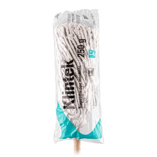 57060 - Trapeador tipo mechudo, 250 g con bastón de 120 cm, KLINTEK