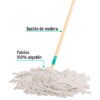 57061 - Trapeador tipo mechudo, 450 g con bastón de 120 cm, KLINTEK