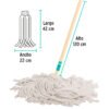 57061 - Trapeador tipo mechudo, 450 g con bastón de 120 cm, KLINTEK