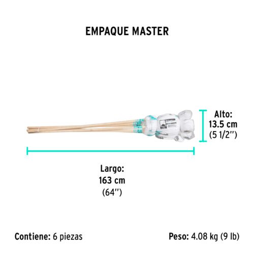 57061 - Trapeador tipo mechudo, 450 g con bastón de 120 cm, KLINTEK