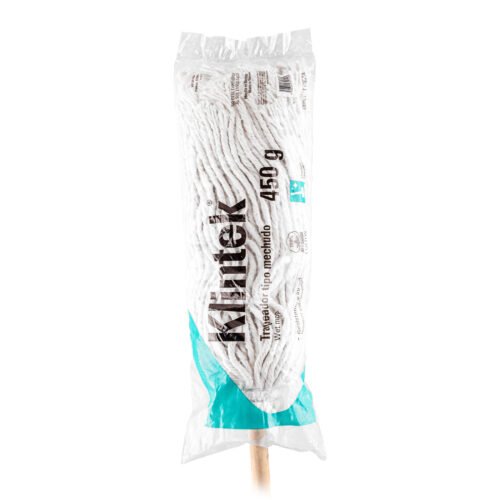 57061 - Trapeador tipo mechudo, 450 g con bastón de 120 cm, KLINTEK