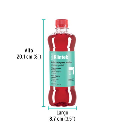 57071 - Aceite rojo para muebles, 480 ml, KLINTEK