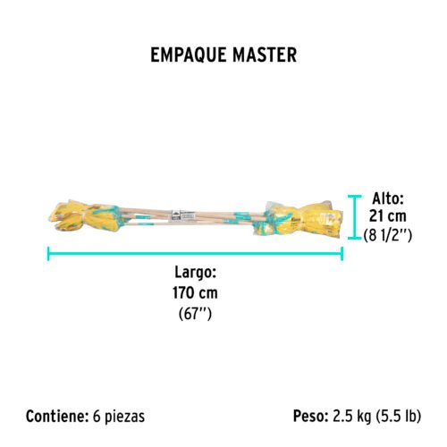 57075 - Trapeador de microfibra lisa, bastón de 120 cm, KLINTEK