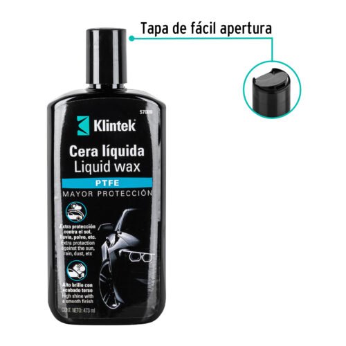 57089 - Cera líquida PTFE para auto, 473 ml, KLINTEK