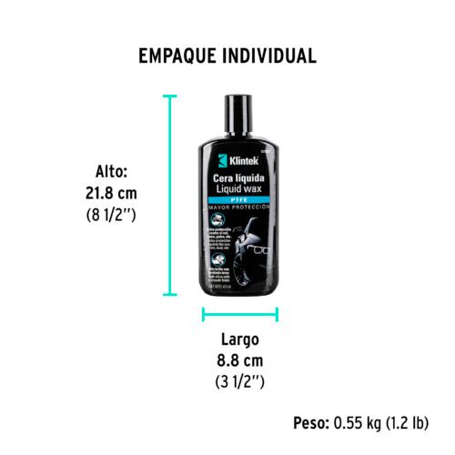 57089 - Cera líquida PTFE para auto, 473 ml, KLINTEK