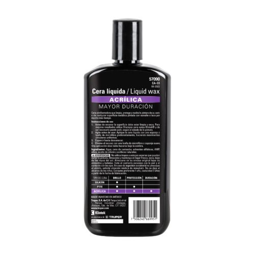 57090 - Cera líquida acrílica para auto, 473 ml, KLINTEK