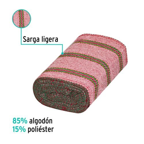 57100 - Rollo de 25 m de jerga sarga ligera roja, KLINTEK