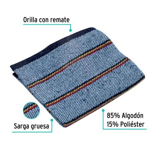 57104 - Jerga azul sarga gruesa de 1 m x 48 cm, KLINTEK