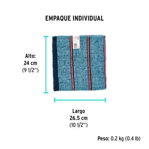 57104 - Jerga azul sarga gruesa de 1 m x 48 cm, KLINTEK