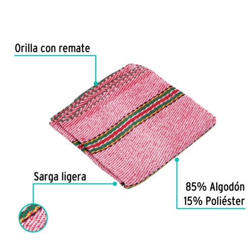 571051 57105 - Jerga sarga ligera de 1 m x 48 cm roja, KLINTEK