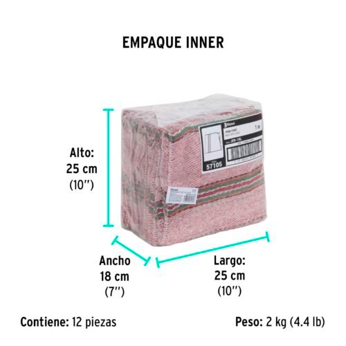 571054 57105 - Jerga sarga ligera de 1 m x 48 cm roja, KLINTEK