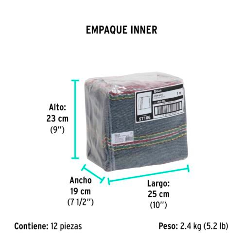 57106 - Jerga azul sarga ligera de 1 m x 48 cm, KLINTEK
