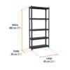 580002 58000 - Estante metálico 5 repisas capacidad 80 Kg,180x30x85, TRUPER