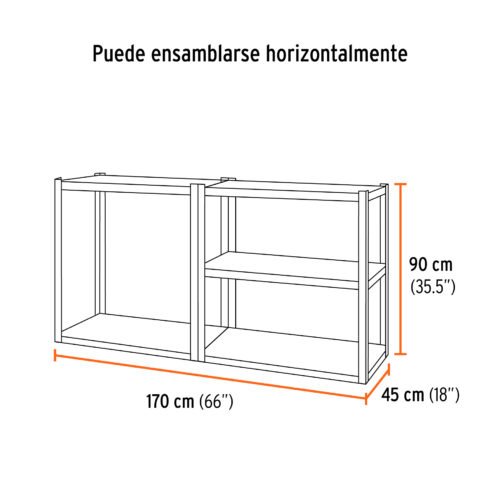 58003 - Estante metálico 5 repisas capacidad 80 Kg,180x45x85, TRUPER