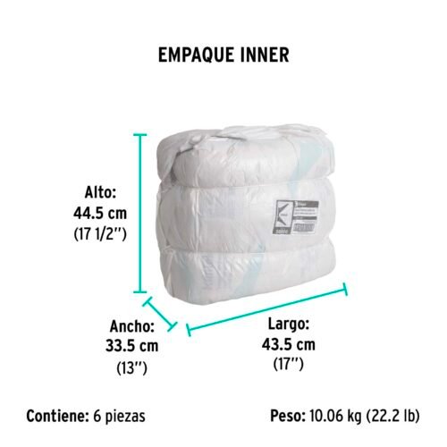 58006 - Bolsa de 1/2 kg de estopa color blanca, KLINTEK