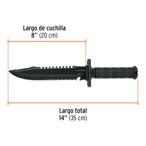 103711 - Cuchillo táctico de monte 8", TRUPER