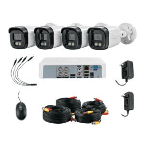 49586 - Kit video vigilancia, 4 canales, 4 cámaras, 5MP, Disco 1TB